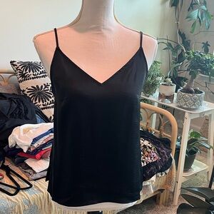 a new day Black Satin V-Neck Spaghetti Strap Camisole